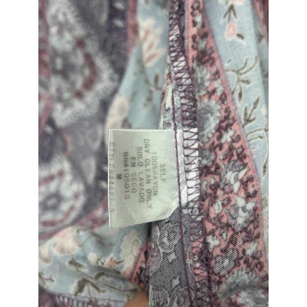Andree by Unit Purple Lace Kimono M Paisley Fringe Boho Open Front‎ Shawl Jacket - Picture 10 of 10